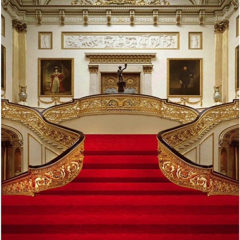 Brand new Photography Backdrop, 5X7ft Palace Red Carpet Golden Stairs